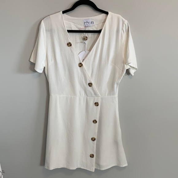 Princess Polly The Laze Mini Dress White Size 8 - Picture 3 of 14